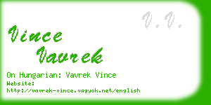 vince vavrek business card